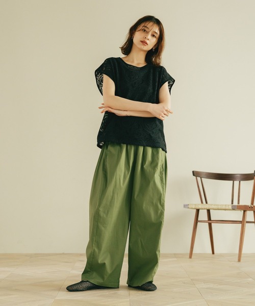 studio CLIP（スタディオクリップ）の「刺繍レースプルオーバー×タンクトップセット（シャツ/ブラウス・レディース・ブラック/アイボリー・FREE）」の12枚目の写真