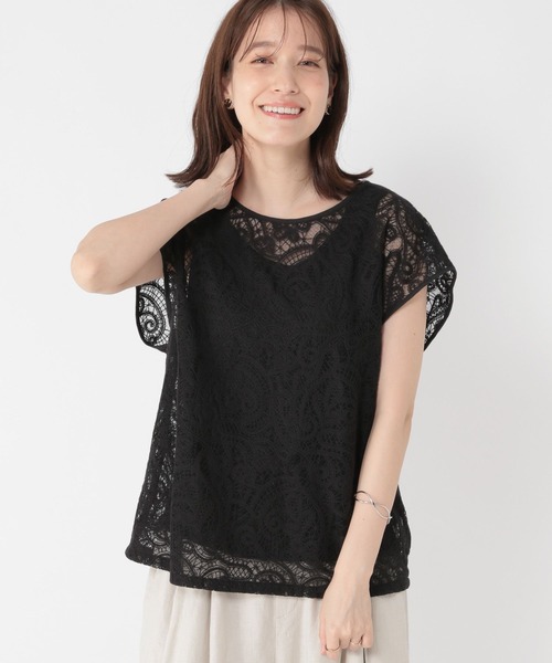 studio CLIP（スタディオクリップ）の「刺繍レースプルオーバー×タンクトップセット（シャツ/ブラウス・レディース・ブラック/アイボリー・FREE）」の16枚目の写真