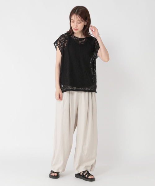 studio CLIP（スタディオクリップ）の「刺繍レースプルオーバー×タンクトップセット（シャツ/ブラウス・レディース・ブラック/アイボリー・FREE）」の17枚目の写真