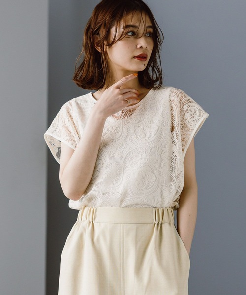 studio CLIP（スタディオクリップ）の「刺繍レースプルオーバー×タンクトップセット（シャツ/ブラウス・レディース・ブラック/アイボリー・FREE）」の19枚目の写真