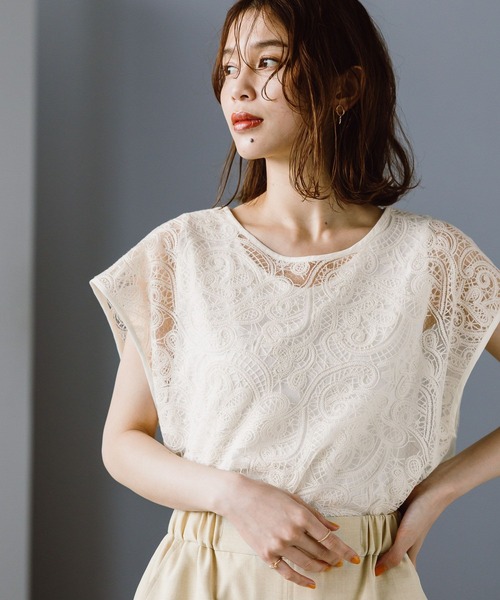 studio CLIP（スタディオクリップ）の「刺繍レースプルオーバー×タンクトップセット（シャツ/ブラウス・レディース・ブラック/アイボリー・FREE）」の20枚目の写真