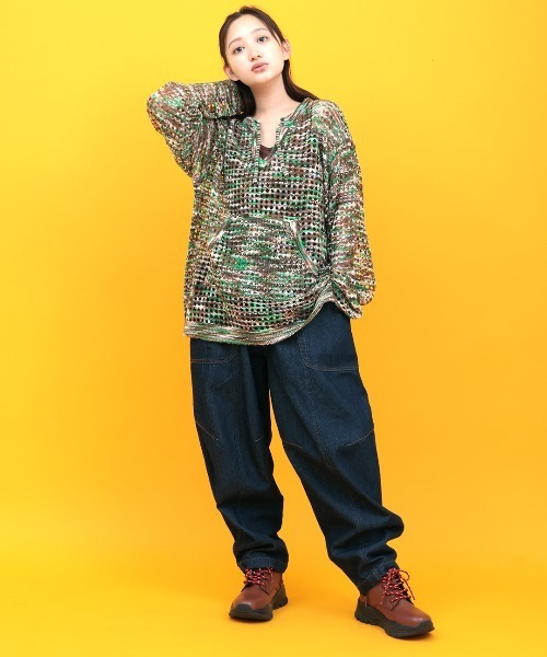 チチカカ（チチカカ）の「Orale！ モヘアタッチアノラックメッシュニットプルオーバー（ニット/セーター・レディース・グリーン/グレー/カラフル・FREE）」の17枚目の写真