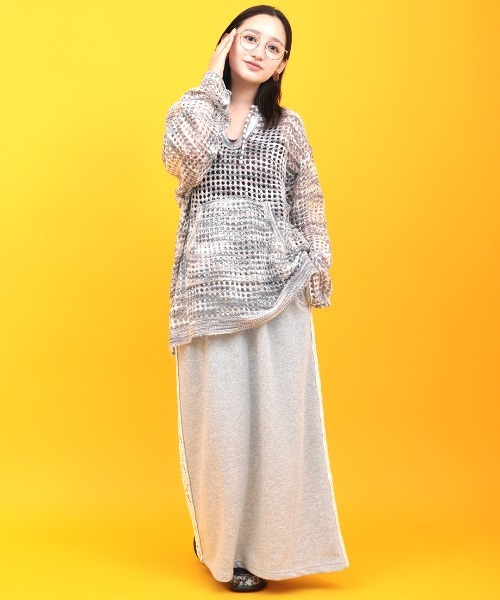 チチカカ（チチカカ）の「Orale！ モヘアタッチアノラックメッシュニットプルオーバー（ニット/セーター・レディース・グリーン/グレー/カラフル・FREE）」の14枚目の写真