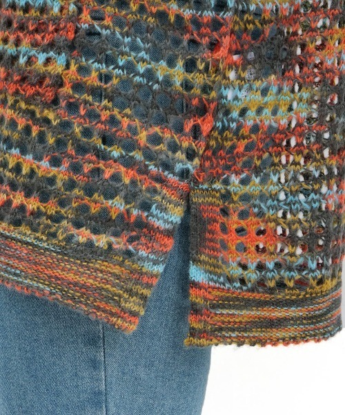 チチカカ（チチカカ）の「Orale！ モヘアタッチアノラックメッシュニットプルオーバー（ニット/セーター・レディース・グリーン/グレー/カラフル・FREE）」の13枚目の写真