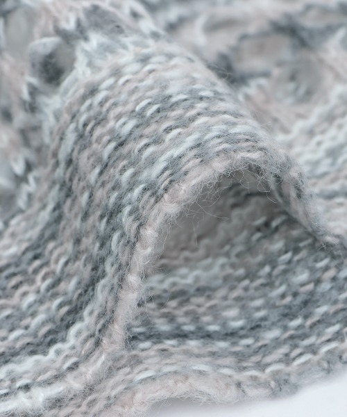 チチカカ（チチカカ）の「Orale！ モヘアタッチアノラックメッシュニットプルオーバー（ニット/セーター・レディース・グリーン/グレー/カラフル・FREE）」の9枚目の写真