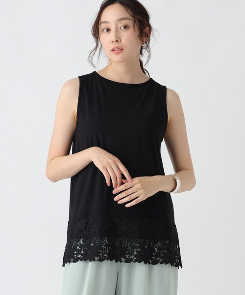 Elura（エルーラ）の「レイヤードレースタンク/498502（タンクトップ・レディース・ブラック/ホワイト・FREE）」の2枚目の写真