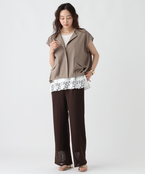 Elura（エルーラ）の「レイヤードレースタンク/498502（タンクトップ・レディース・ブラック/ホワイト・FREE）」の4枚目の写真