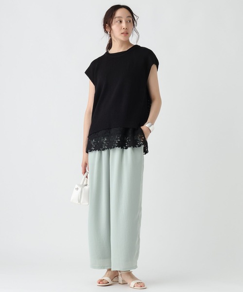 Elura（エルーラ）の「レイヤードレースタンク/498502（タンクトップ・レディース・ブラック/ホワイト・FREE）」の7枚目の写真