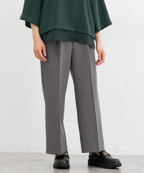 Honeys（ハニーズ）の「【美ージー・ストレッチ・マシンウォッシャブル・イージーケア】美ージーストレート（股下６２ｃｍ）（スラックス・レディース・ダークベージュ/ヘザーチャコール/ブラウン/ブラック/ネイビー・M/3L/LL/L/S/SS）」の2枚目の写真