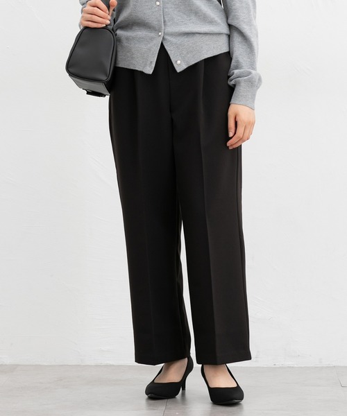 Honeys（ハニーズ）の「【美ージー・ストレッチ・マシンウォッシャブル・イージーケア】美ージーストレート（股下６２ｃｍ）（スラックス・レディース・ダークベージュ/ヘザーチャコール/ブラウン/ブラック/ネイビー・M/3L/LL/L/S/SS）」の9枚目の写真