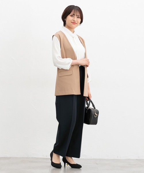 Honeys（ハニーズ）の「【美ージー・ストレッチ・マシンウォッシャブル・イージーケア】美ージーストレート（股下６２ｃｍ）（スラックス・レディース・ダークベージュ/ヘザーチャコール/ブラウン/ブラック/ネイビー・M/3L/LL/L/S/SS）」の10枚目の写真