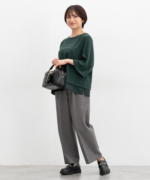 Honeys（ハニーズ）の「【美ージー・ストレッチ・マシンウォッシャブル・イージーケア】美ージーストレート（股下６２ｃｍ）（スラックス・レディース・ダークベージュ/ヘザーチャコール/ブラウン/ブラック/ネイビー・M/3L/LL/L/S/SS）」の12枚目の写真