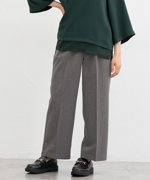 Honeys（ハニーズ）の「【美ージー・ストレッチ・マシンウォッシャブル・イージーケア】美ージーストレート（股下６２ｃｍ）（スラックス・レディース・ダークベージュ/ヘザーチャコール/ブラウン/ブラック/ネイビー・M/3L/LL/L/S/SS）」の13枚目の写真