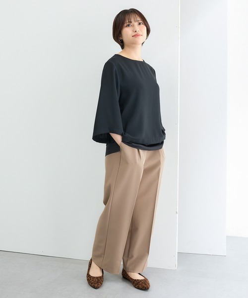 Honeys（ハニーズ）の「【美ージー・ストレッチ・マシンウォッシャブル・イージーケア】美ージーストレート（股下６２ｃｍ）（スラックス・レディース・ダークベージュ/ヘザーチャコール/ブラウン/ブラック/ネイビー・M/3L/LL/L/S/SS）」の16枚目の写真