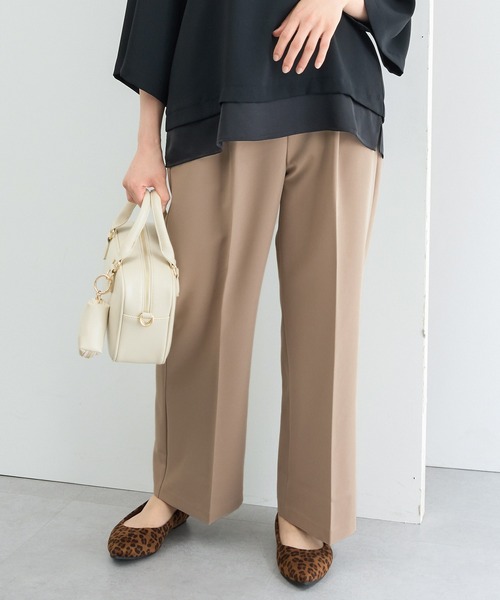 Honeys（ハニーズ）の「【美ージー・ストレッチ・マシンウォッシャブル・イージーケア】美ージーストレート（股下６２ｃｍ）（スラックス・レディース・ダークベージュ/ヘザーチャコール/ブラウン/ブラック/ネイビー・M/3L/LL/L/S/SS）」の18枚目の写真