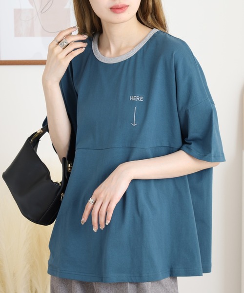 tシャツ EMAGO ポケット探し刺繍Ｔ レディース EMAGO ポケット探し刺繍T（Tシャツ/カットソー）｜Emago