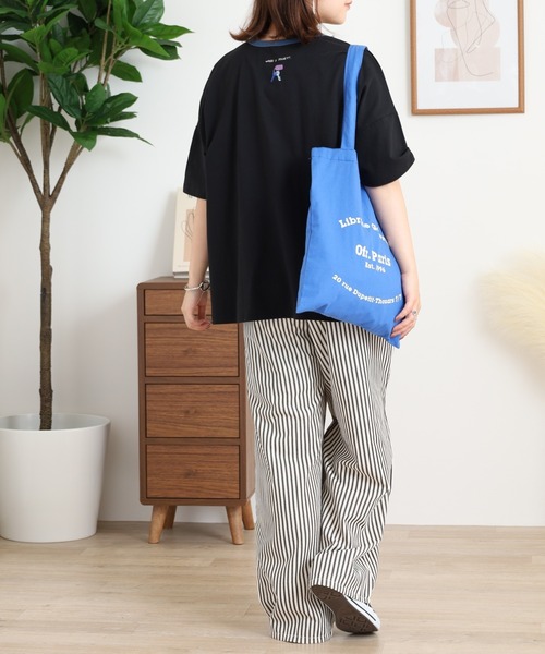 Emago（イマゴ）の「EMAGO ポケット探し刺繍Ｔ（Tシャツ/カットソー・レディース・ネイビー/ブラック/アイボリー・FREE）」の14枚目の写真