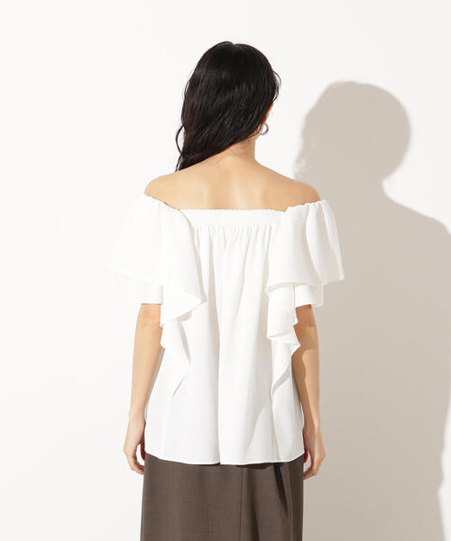 N.（N. Natural Beauty Basic）（エヌエヌナチュラルビューティーベーシック）の「ドビーフリルブラウス（シャツ/ブラウス・レディース・ラベンダー/オフホワイト/ブラック・MEDIUM）」の11枚目の写真