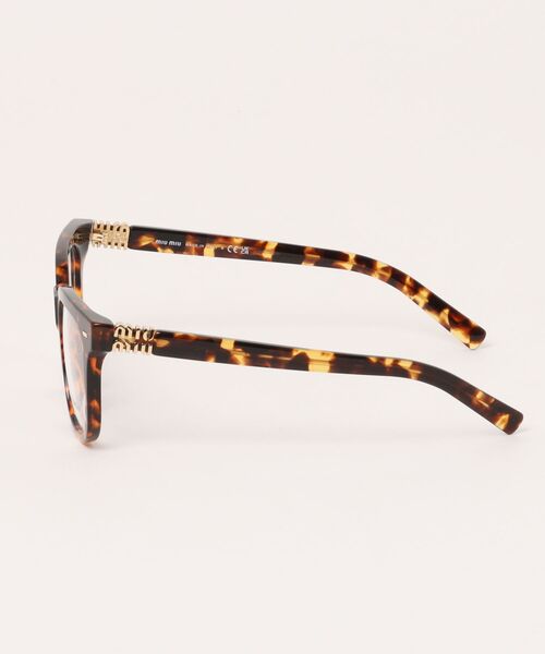 miu miu(ミュウミュウ)の「【miumiu/ミュウミュウ】ウェリントン メガネ MU06XVF VAU1O1(メガネ・レディース・ブラウン・FREE)」の4枚目の写真