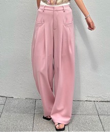 AMERI アメリ ストレート パンツ センタープレス 美脚 ピンク