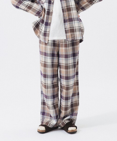 ビーボーイ スプレッド ワーク チェック イージーパンツ（その他パンツ）｜BEAMS BOY