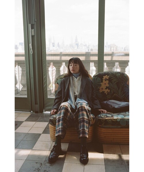 BEAMS BOY（ビームスボーイ）の「ワーク チェック イージーパンツ（その他パンツ・レディース・アイボリー/グレー/ブルー・1/2）」の20枚目の写真