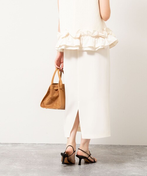 NOLLEY’S Sophi（ノーリーズソフィ）の「《セットアップ対応》ウォッシャブルダブルサテンイージースカート（スカート・レディース・ブラウン/ブラック/キナリ/ネイビー・34/36/38）」の9枚目の写真