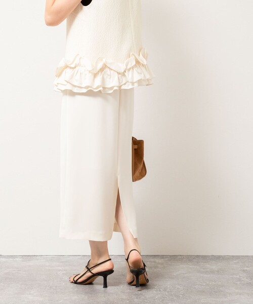 NOLLEY’S Sophi（ノーリーズソフィ）の「《セットアップ対応》ウォッシャブルダブルサテンイージースカート（スカート・レディース・ブラウン/ブラック/キナリ/ネイビー・34/36/38）」の10枚目の写真