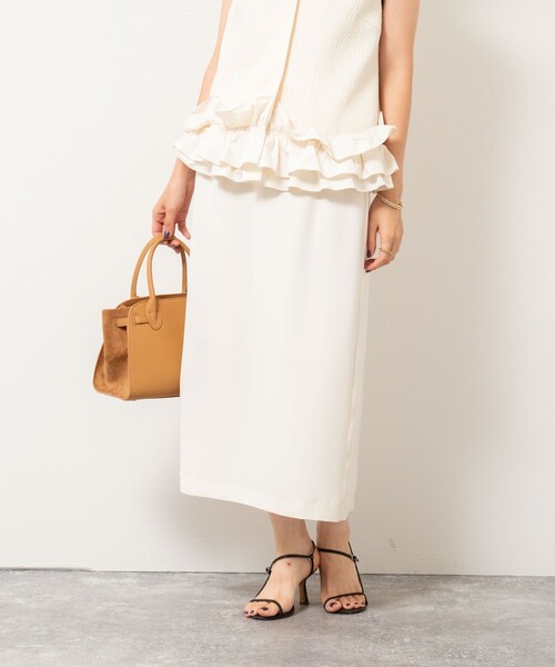 NOLLEY’S Sophi（ノーリーズソフィ）の「《セットアップ対応》ウォッシャブルダブルサテンイージースカート（スカート・レディース・ブラウン/ブラック/キナリ/ネイビー・34/36/38）」の11枚目の写真