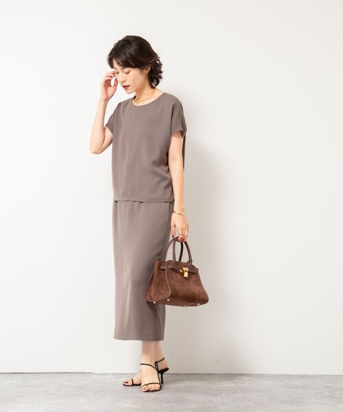 NOLLEY’S Sophi（ノーリーズソフィ）の「《セットアップ対応》ウォッシャブルダブルサテンイージースカート（スカート・レディース・ブラウン/ブラック/キナリ/ネイビー・34/36/38）」の15枚目の写真