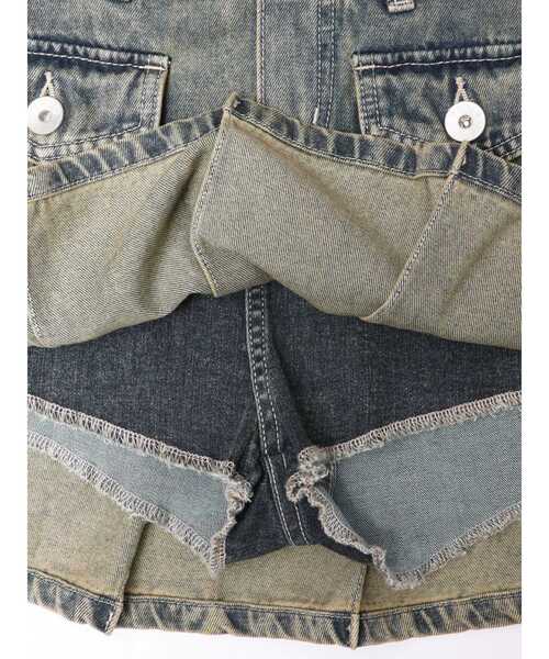GYDA(ジェイダ)の「ハイウエストGG POKETプリーツデニムスカートライクショートパンツ(デニムスカート・レディース・ブルー/ライトブルー・SMALL/MEDIUM)」の11枚目の写真