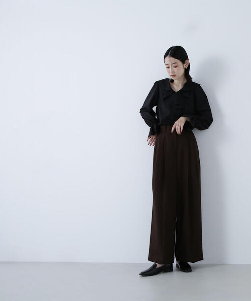 NATURAL BEAUTY BASIC(ナチュラルビューティーベーシック)の「◇ラッフルブラウス(シャツ/ブラウス・レディース・ブルー/オフホワイト/ブラック・FREE)」の7枚目の写真