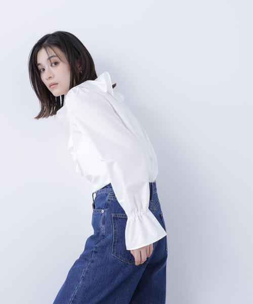NATURAL BEAUTY BASIC(ナチュラルビューティーベーシック)の「◇ラッフルブラウス(シャツ/ブラウス・レディース・ブルー/オフホワイト/ブラック・FREE)」の10枚目の写真