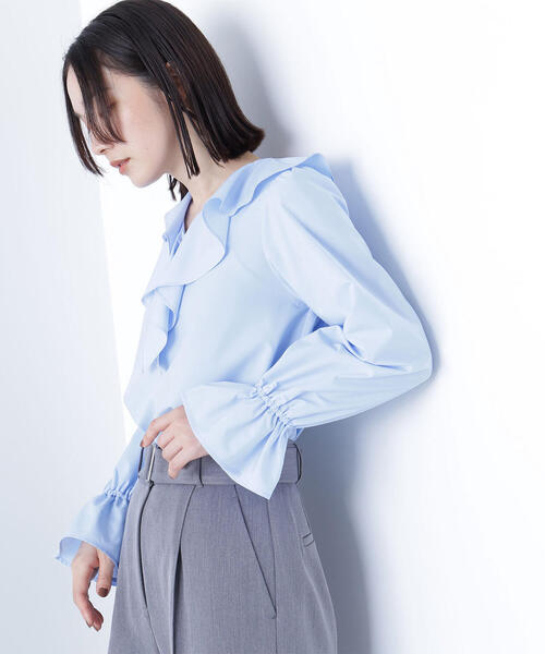 NATURAL BEAUTY BASIC(ナチュラルビューティーベーシック)の「◇ラッフルブラウス(シャツ/ブラウス・レディース・ブルー/オフホワイト/ブラック・FREE)」の22枚目の写真
