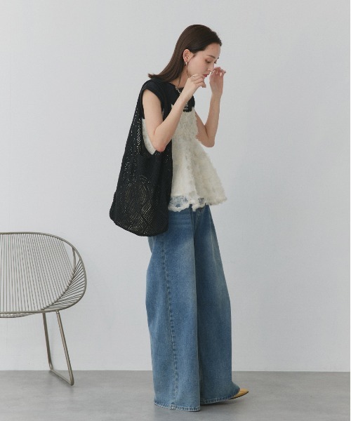 ad thie(アドティエ)の「カラフルニットトートバッグ(トートバッグ・レディース・ベージュ/レッド/グリーン/オフホワイト/ブラック・FREE)」の13枚目の写真