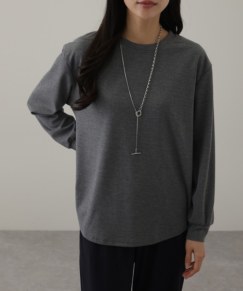 DAYRA(デイラ)の「クルーネック オーバーサイズ ベーシック 長袖 カットソー(Tシャツ/カットソー・レディース・グレー/ダークグレー・S/FREE)」の1枚目の写真