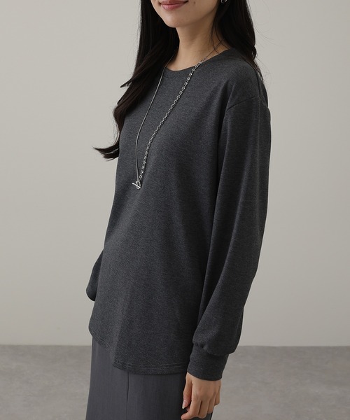 DAYRA(デイラ)の「クルーネック オーバーサイズ ベーシック 長袖 カットソー(Tシャツ/カットソー・レディース・グレー/ダークグレー・S/FREE)」の9枚目の写真