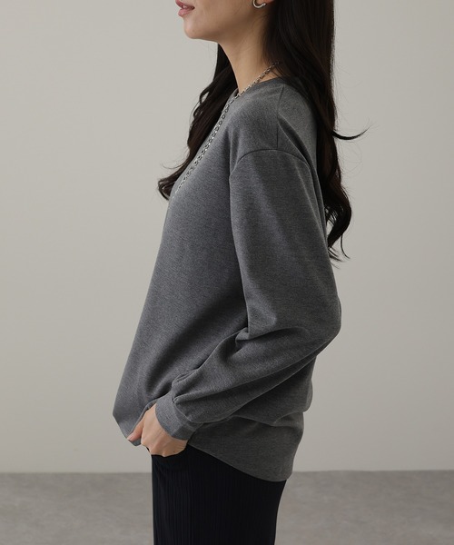 DAYRA(デイラ)の「クルーネック オーバーサイズ ベーシック 長袖 カットソー(Tシャツ/カットソー・レディース・グレー/ダークグレー・S/FREE)」の12枚目の写真