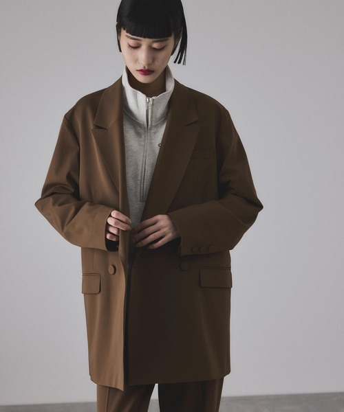 ADAM ET ROPE'（アダムエロペ）の「【サステナブル】ダブルブレストジャケット（テーラードジャケット・レディース・ブラウン系その他3/グレー/ブラック・36/38）」の11枚目の写真