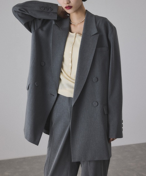 ADAM ET ROPE'（アダムエロペ）の「【サステナブル】ダブルブレストジャケット（テーラードジャケット・レディース・ブラウン系その他3/グレー/ブラック・36/38）」の15枚目の写真