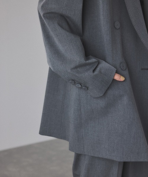 ADAM ET ROPE'（アダムエロペ）の「【サステナブル】ダブルブレストジャケット（テーラードジャケット・レディース・ブラウン系その他3/グレー/ブラック・36/38）」の16枚目の写真