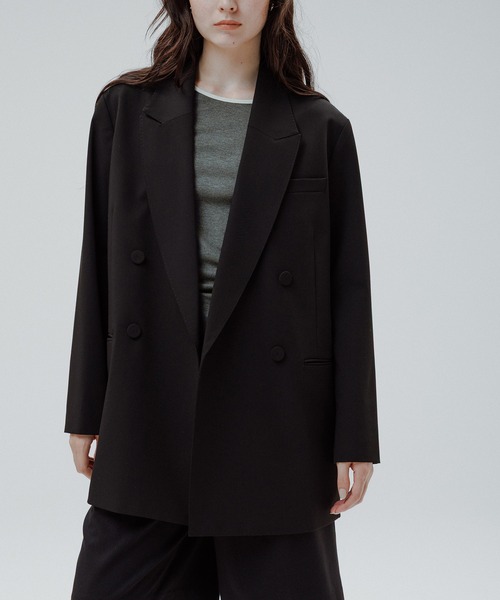 サステナブル】ダブルブレストジャケット（テーラードジャケット