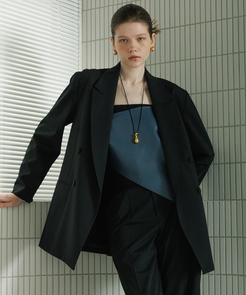 ブラック ダブルブレスト ジャケット FERRAGAMO/フェラガモ_Women通販 | ダブルブレストジャケット【送料