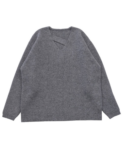 select MOCA（セレクトモカ）の「アシンメトリーVネックニットトップス（ニット/セーター・レディース・アイボリー/グレー/ブラウン/ブラック・FREE）」の18枚目の写真