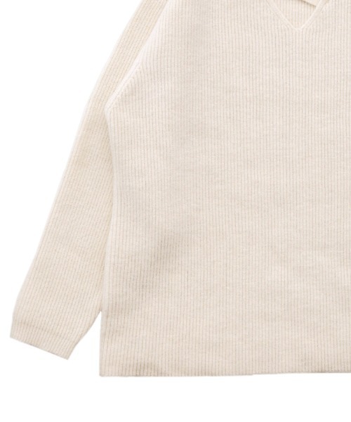 select MOCA（セレクトモカ）の「アシンメトリーVネックニットトップス（ニット/セーター・レディース・アイボリー/グレー/ブラウン/ブラック・FREE）」の15枚目の写真