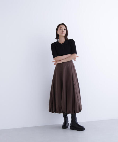 NATURAL BEAUTY BASIC（ナチュラルビューティーベーシック）の「◇シャギートリムポロニット差込（ニット/セーター・レディース・ベージュ/ブラック/ピンク・FREE）」の16枚目の写真