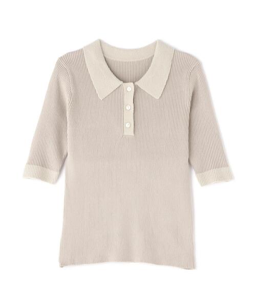 NATURAL BEAUTY BASIC（ナチュラルビューティーベーシック）の「◇シャギートリムポロニット差込（ニット/セーター・レディース・ベージュ/ブラック/ピンク・FREE）」の10枚目の写真