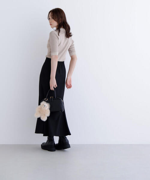 NATURAL BEAUTY BASIC（ナチュラルビューティーベーシック）の「◇シャギートリムポロニット差込（ニット/セーター・レディース・ベージュ/ブラック/ピンク・FREE）」の7枚目の写真