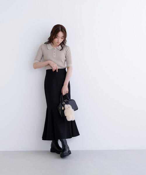 NATURAL BEAUTY BASIC（ナチュラルビューティーベーシック）の「◇シャギートリムポロニット差込（ニット/セーター・レディース・ベージュ/ブラック/ピンク・FREE）」の21枚目の写真