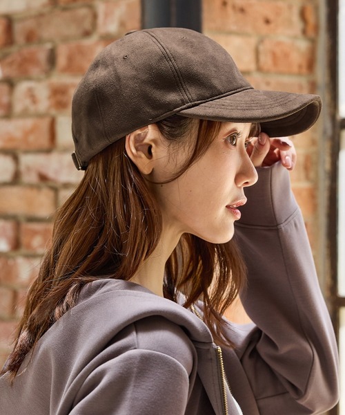 Honeys（ハニーズ）の「スエードキャップ（キャップ・レディース・ブラウン/ベージュ・FREE）」の4枚目の写真